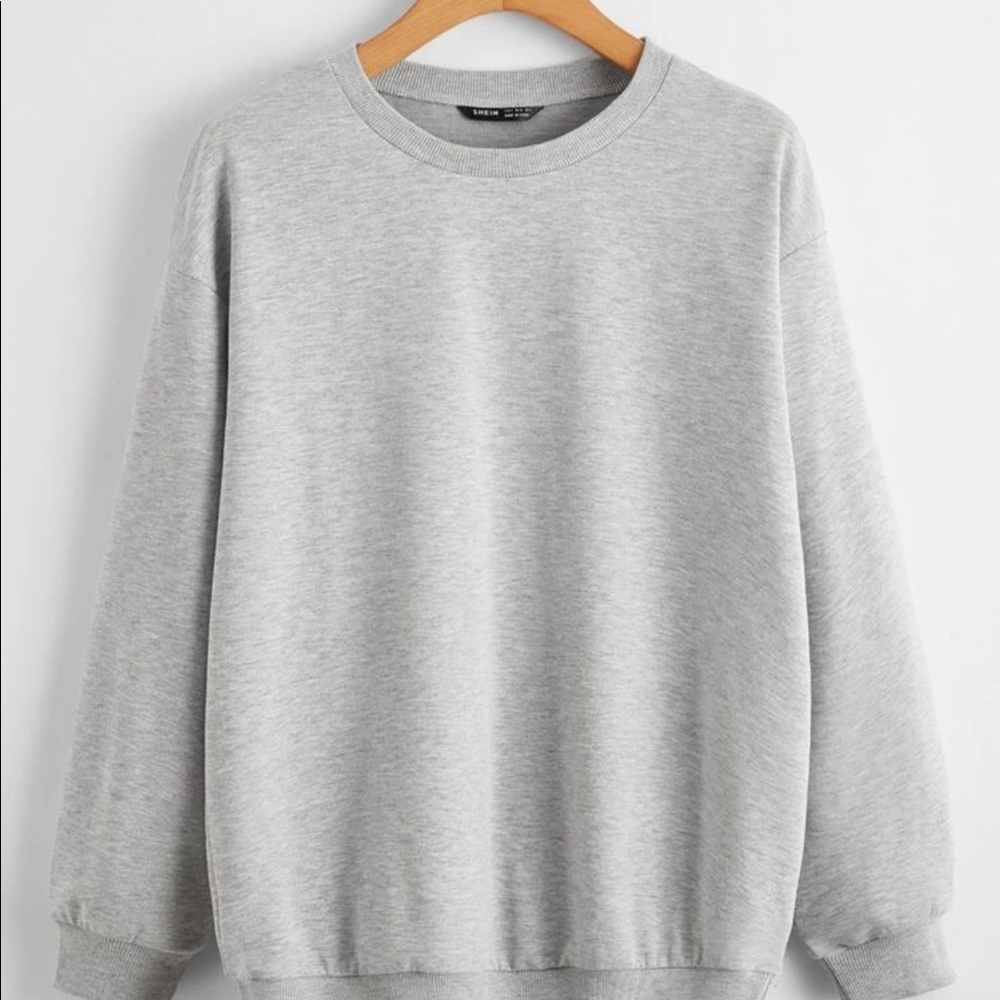 Grey crew neck sweatshirt
